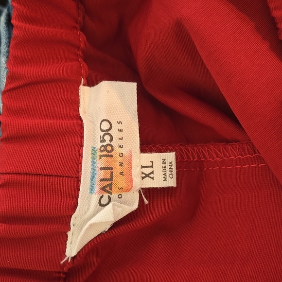 Cali 1850 Muted Red Track Pants with White Stripes NWT - Picture 7 of 8